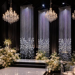 <span class=keywords><strong>Tenda</strong></span> di Perline in Cristallo Argentato di Lusso <span class=keywords><strong>con</strong></span> Paillettes in Acrilico, Decorazione Scintillante per Soffitto e Palco Matrimoniale - Product Image 2