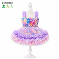 Vestido para Mascotas con Diseño Floral Pastel, Corsé con Flores 3D y Falda de Tul con Volantes en Capas para Perros Pequeños, Ropa para Mascotas con Logotipo Personalizado