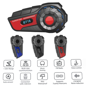 Intercom universel <span class=keywords><strong>pour</strong></span> casque de moto, partage de musique, communication de groupe, casque talkie-walkie <span class=keywords><strong>pour</strong></span> motards - Product Image 4