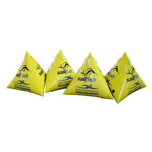 Triangle Yellow Water Inflatable Lake Marker Buoy Sea Swimming Floating Buoy For Race Remark