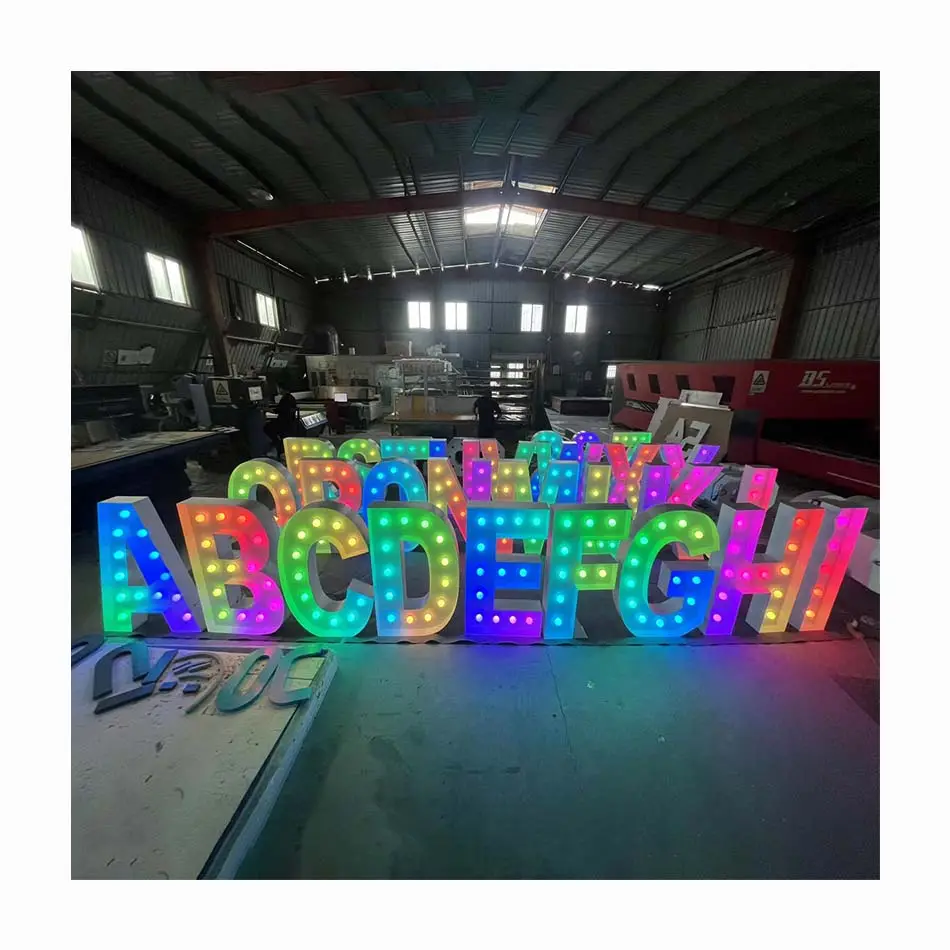 Manufacturer Customized 3ft/4ft/5ft Large Giant Lights Up RGB Letters LED Marquee Numbers Light Up Letters Wedding Decoration