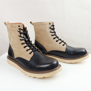 Men's <b>Work</b> <b>Boots</b> British Style Outdoor Genuine <b>Leather</b> American Vintage Chunky Sole Casual <b>Boots</b> Comfortable Durable Stylish - Product Image 2
