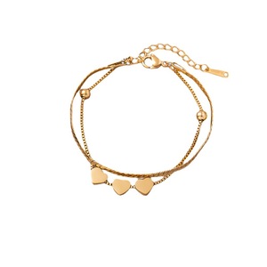 Nuova moda luce alla moda di lusso in acciaio inossidabile placcato <span class=keywords><strong>oro</strong></span> maglia geometrica da donna bracciale pendolare senza sbiadimento coppia - Product Image 5