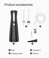 Tragbares Elektrisches Zahnreinigungsgerät Wasserflosser IPX7 Wasserdicht 300ml Wassertank Typ-C Aufladung Batteriebetrieben