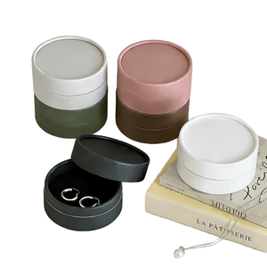 Round Multi-Layer Craft Paper Jewelry Storage <b>Box</b> with Sponge Lining Eco-Friendly for Necklaces Rings <b>Earrings</b> Ear Studs - Product Image 1