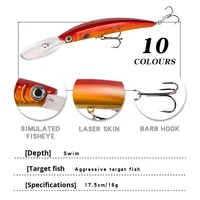 Leurre dur artificiel ABS, type Minnow coulant, à longue portée, avec languette, pour la pêche au bar en eau, disponible en dix couleurs