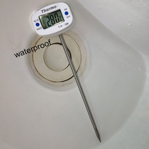 Termometer <span class=keywords><strong>digital</strong></span> memasak dapur, alat pengukur suhu dapur tahan air warna putih dan hitam BBQ - Product Image 4