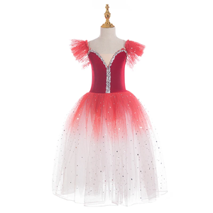 LILACDANCE JM646 Vestido <span class=keywords><strong>de</strong></span> Ballet Profesional Romántico con Tutú Largo <span class=keywords><strong>de</strong></span> Tul para Niñas, <span class=keywords><strong>Disfraz</strong></span> <span class=keywords><strong>de</strong></span> Bailarina con Estampado Luminoso - Product Image 2