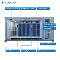 Centre de données en conteneur personnalisé 20 pieds/40 pieds, rack de serveur 42U, centre de données modulaire extérieur, système de refroidissement et d'alimentation sans interruption tout-en-un