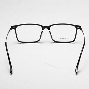 Titanium Rectangle Full Rim <b>Eyeglasses</b> Solid Black Anti-Uv Lightweight Unisex Adults Vision Correction <b>Frames</b> - Product Image 5
