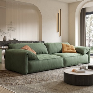 Cổ Điển Phong Cách Retro Lớn Thuyền Buông Cắt Sofa Bộ Lười Biếng Voi Tai Vải Cho Phòng Khách - Product Image 6
