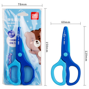Deli Children <b>Scissors</b> All Plastic Round Tip Safe Craft For <b>Toddlers</b> 2-6 Years Blue Pink 12cm - Product Image 4
