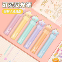 Mini surligneur licorne à pointe oblique, marqueur clé, ensemble DIY, stylo de couleur mignon pour graffiti, papeterie de dessin animé de haute qualité pour l'école