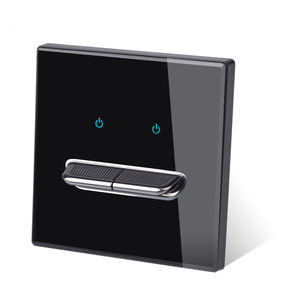 1/2/3/4 Gang 1/2 Way Ein-/Ausschalten Wand lichtsc halter Blaue Hintergrund beleuchtung USB-Lade glasscheibe Schwarz - Product Image 2