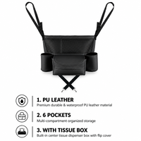 Organisateur de rangement réglable pour dossier de siège de voiture KXF, sac universel en cuir PU, boîte de rangement multifonction, protection anti-coup de pied, fabrication