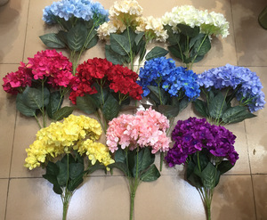 Hortensia Artificial Natural Realista Real Touch Faux Large <span class=keywords><strong>5</strong></span> Head Home Party Boda al aire libre Día de San Valentín Mesa de decoración de Pascua - Product Image 3
