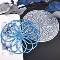 Sous-verre rond en silicone pour bricolage Mandala plateau à fleurs moule en résine époxy cristal plateau en résine UV moule de coulée pour artisanat décoration de la maison