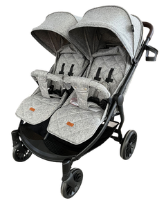 Passeggino Gemellare Affiancato con Cinture di Sicurezza e <span class=keywords><strong>Ruote</strong></span> <span class=keywords><strong>Grandi</strong></span>, Pieghevole, per Neonati e Bambini - Product Image 1