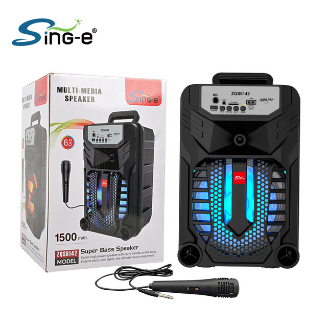 ZQS6140 6.5inch Outdoor Wireless Speaker Stereo Microphone Karaoke Portable square Dance Heavy Subwoofer Boombox Party Speaker