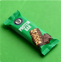 Sachets personnalisés imprimés recyclables à fermeture arrière en film polyester pour l'emballage de barres protéinées et de chocolat