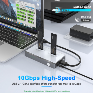 <span class=keywords><strong>USB</strong></span> C çift Bay NVME yerleştirme istasyonu plastik M2 SSD M anahtar SSD için M.2 teksir <span class=keywords><strong>HDD</strong></span> muhafaza aletsiz C çevrimdışı klon M2 SSD - Product Image 4