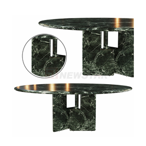 Newstar tavoli personalizzati in marmo naturale <span class=keywords><strong>tavolo</strong></span> da pranzo Hotel mobili italiano modernista rotondo Nero Marquina marmo <span class=keywords><strong>tavolo</strong></span> da pranzo - Product Image 2