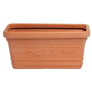 Vaso Rettangolare in Resina Effetto Terracotta 60x33 cm. - Product Image 1