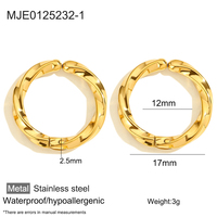 Aretes Pequeños de Aro MICCI de Acero Inoxidable, Resistentes al Deslustre, Impermeables, Chapados en Oro de 18K