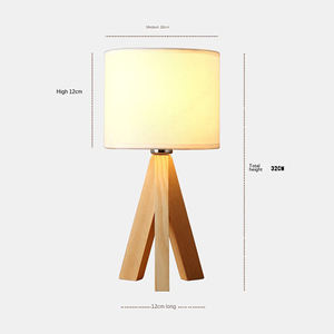 Prix usine table moderne en bois clair avec abat-jour beige veilleuses de chambre quantité minimale de commande bas lampe de table de lecture led - Product Image 6