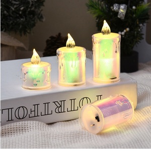 Luxury Led Iridescent <b>Tea</b> <b>Light</b> Candles Battery Operated Flameless Candle Gift Home Wedding Decor Electric Pillar Aura Candles - Product Image 5