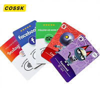 Carte PVC RFID NFC personnalisée mini format, étanche, avec code QR, pour contrôle d'accès et partage de commentaires Google