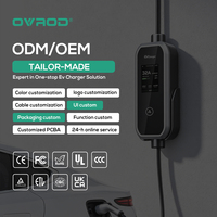 Pengisi Daya EV Portabel Ovrod 3.5kw Stasiun Pengisian Daya Rumah EV Level 2 Pengisi Daya EV Gbt