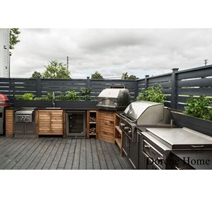 خزانة مطبخ خارجية من الفولاذ المقاوم للصدأ تصميم جزيرة شواء - Product Image 1