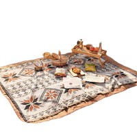 Karpet Bohemian Gaya Amerika Bahan Poly-cotton Buatan Khusus untuk Piknik, Alas Meja, Selimut Sofa, dan Hiasan Dinding