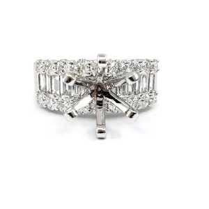 Fine Jewellery Precious High Quality 14k Solid White Gold Real Diamond Round Shape Luxury Solitaire <b>Ring</b> for Wedding Gift - Product Image 1
