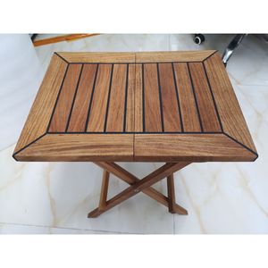 Teak Wood Folding Outdoor <b>Table</b> Rectangular Cross Base 300X409X495mm TMTF040T15 - Product Image 1