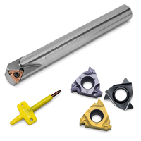 High Rigidity CNC Lathe Internal Threading Boring Bar with PVD Coated Carbide Inserts and Wrench Kit for Steel Turning
