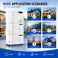 Système de stockage d'énergie domestique tout-en-un empilable 10kW 15kWh 30kWh avec batterie LiFePO4 et onduleur solaire pour alimentation de secours résidentielle
