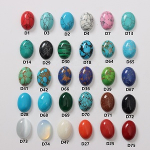 Cabochons ovales synthétiques 13x18mm à dos plat, multicolores et multi-types, <span class=keywords><strong>pour</strong></span> incrustation de bagues et <span class=keywords><strong>boucles</strong></span> <span class=keywords><strong>d</strong></span>'<span class=keywords><strong>oreilles</strong></span>, et perles <span class=keywords><strong>pour</strong></span> la fabrication de bijoux - Product Image 2