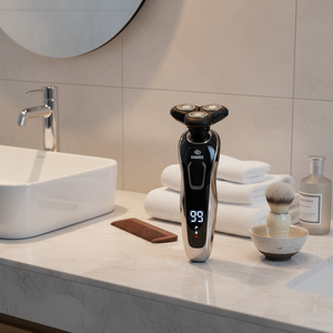 Tondeuse à barbe électrique <span class=keywords><strong>pour</strong></span> hommes chauves 3D, rechargeable, étanche IPX6, rotative, triple lame, 5 en 1, visage, corps, lavable, usage domestique - Product Image 6