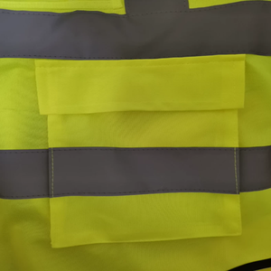 도매 남여 공용 높은 가시성 엔지니어 오렌지 그린 블랙 LED 조명 사용자 정의 로고 반사 재킷 안전 조끼 - Product Image 6