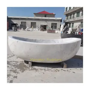 Manufacturer supplier high quality handmade antique natural white marble stone bathtub freestanding with cheap price