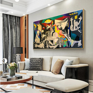 Guernnica-pinturas famosas en lienzo, reproducciones impresas sobre lienzo, arte impreso, ilustraciones de <span class=keywords><strong>Picasso</strong></span>, imágenes de pared para decoración de sala de estar - Product Image 5
