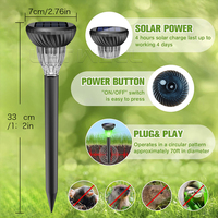 Répulsif solaire pour animaux d'extérieur IP65, répulsif pour souris, taupes, serpents, rats, souris, répulsif solaire pour rongeurs de jardin avec lumière
