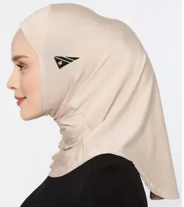 Lenço de cabeça personalizado esportivo hijab, encharpe de cabeça macio de esticar para treinamento ninja, corrida, fitness, esporte, hijab