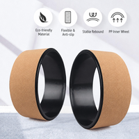 Rueda de Yoga de Corcho para Estiramiento de Espalda, Núcleo de PP de Alta Resistencia, Rebote Estable, Flexible, Antideslizante, Rueda de Ejercicio, Equipo de Fitness para Pilates