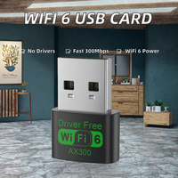 Carte réseau sans fil USB Unistar -AX300FC WiFi6 sans pilote 300 Mbps, mini récepteur/émetteur AX300, utilisation interne pour ordinateur portable, en stock