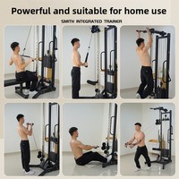 Équipement de musculation compact et polyvalent pour la maison avec fonctions de tirage pectoral indépendant, de tirage vertical et de tractions.