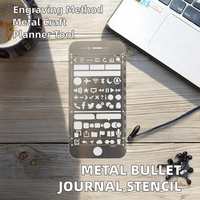 Outil de scrapbooking de haute qualité pour bullet journaling, marque-page en métal personnalisé en acier inoxydable argenté