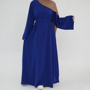 Nida Tissu Robe Abaya Avec Poche <span class=keywords><strong>Ceinture</strong></span> Femmes Doux Soyeux <span class=keywords><strong>Caftan</strong></span> Modeste Abayas Islamique Musulman Vêtements Intérieur Maxi Longues Robes - Product Image 2